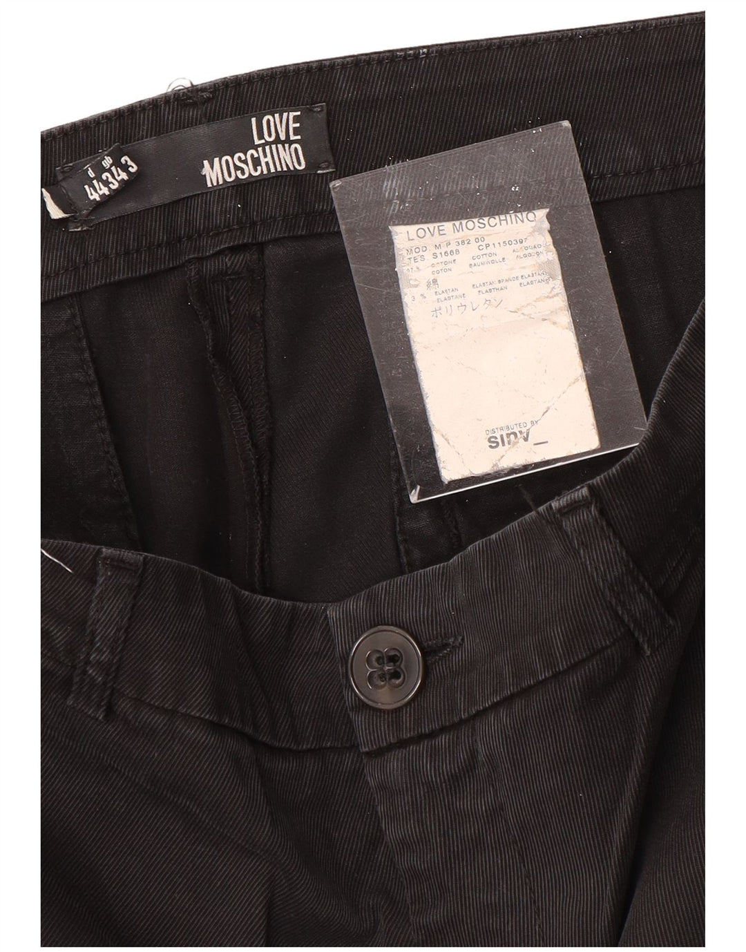 MOSCHINO Pantalon Chino Droit Femme W34 L29 Noir Coton