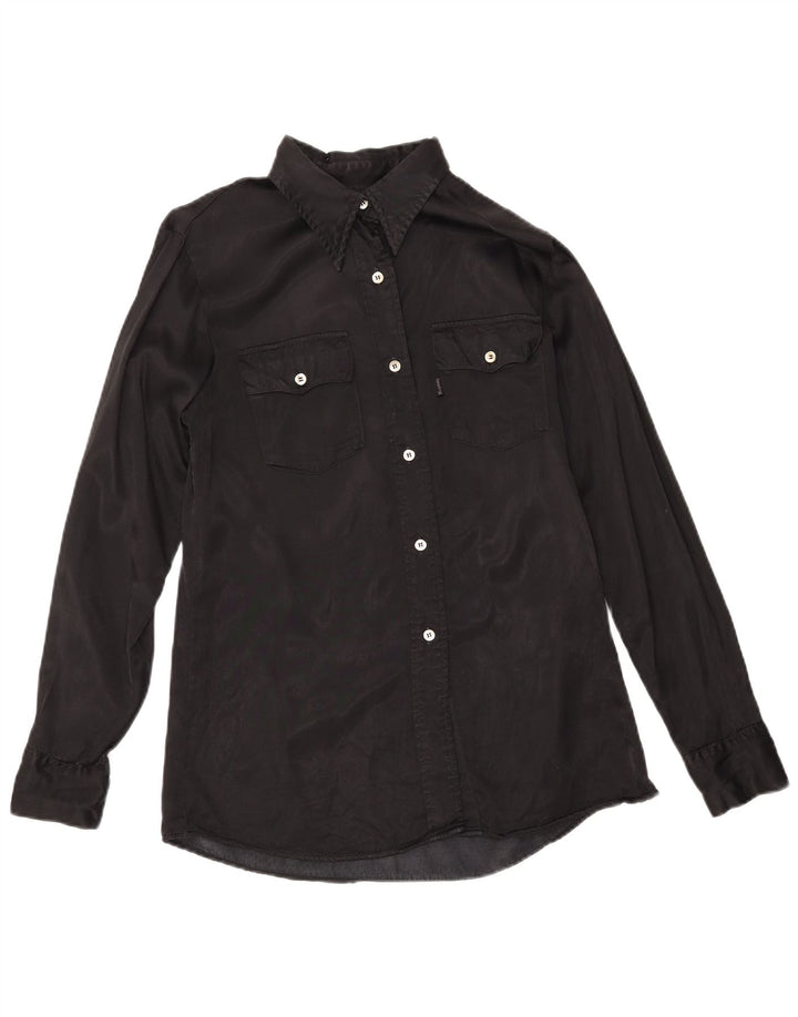 REPLAY Chemise Femme UK 44 Medium Noir Viscose