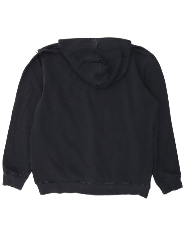 Adidas Pull à capuche zippé pour homme XL en coton color block bleu marine