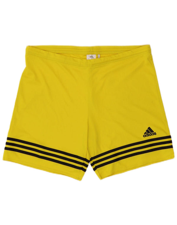 Adidas Mens Sport Shorts Large Yellow Striped Polyester
