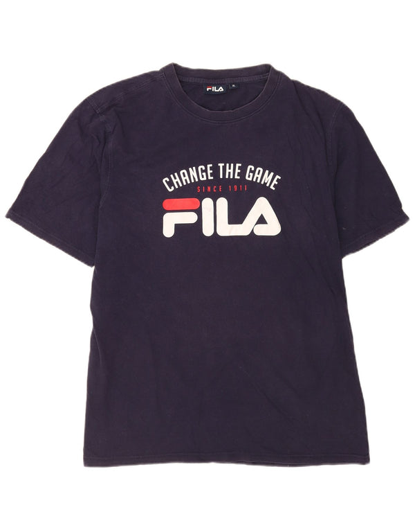 Fila Homme Graphic T-Shirt Top XL Bleu Marine Coton