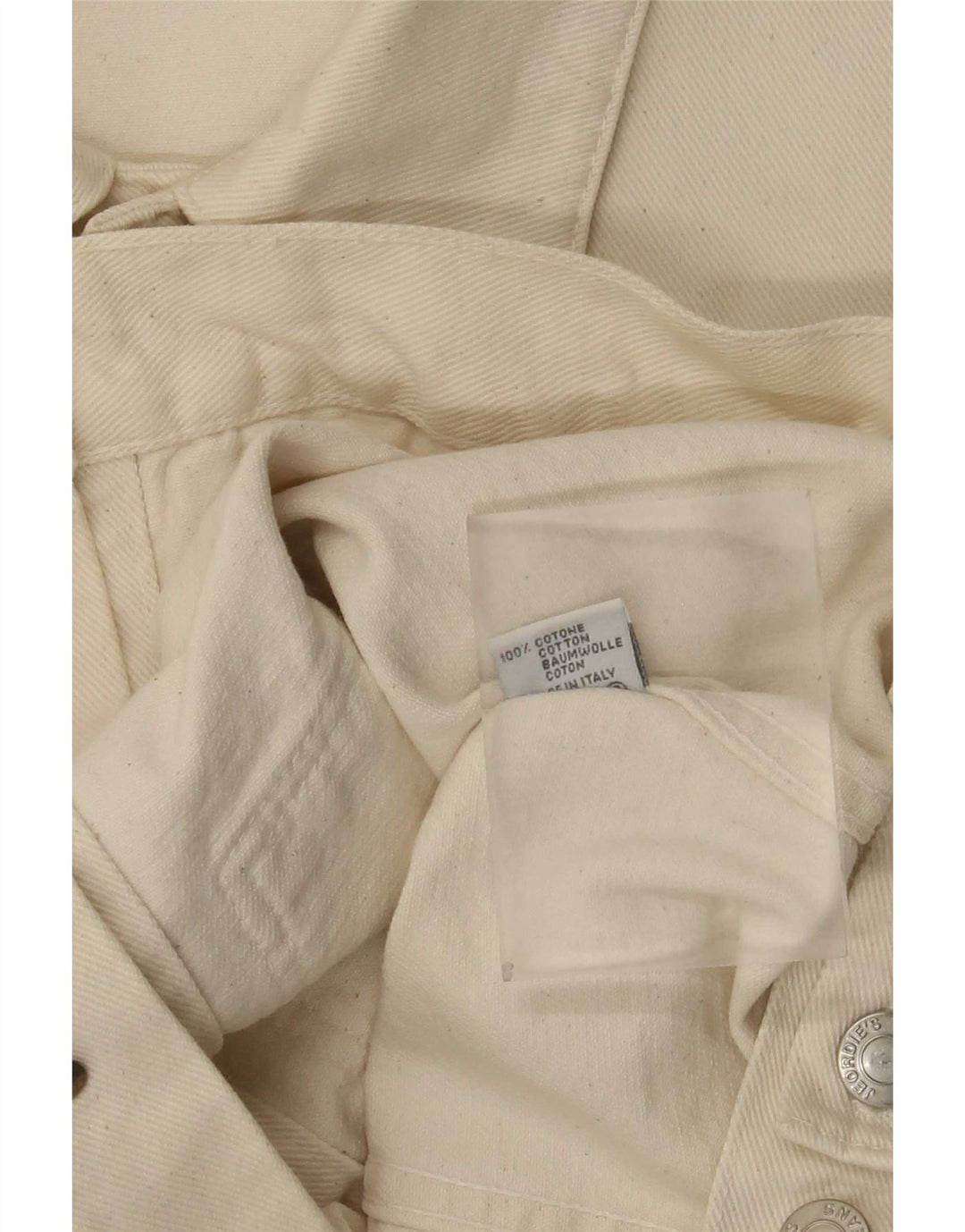 veste en denim femme vintage UK 20 2XL Off White Cotton