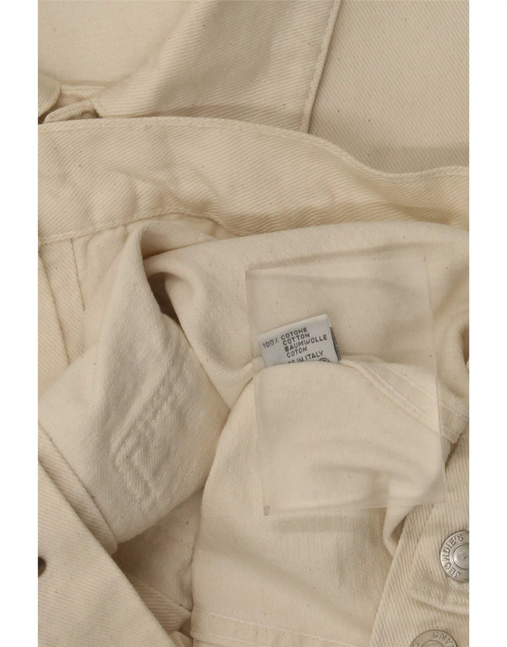 veste en denim femme vintage UK 20 2XL Off White Cotton