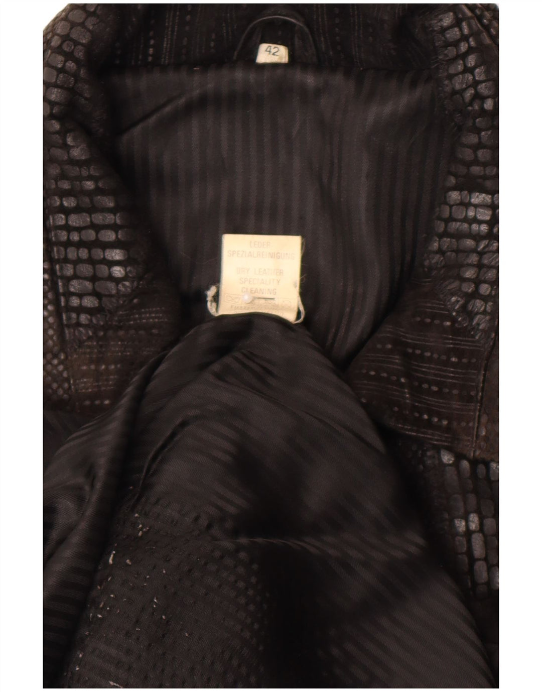 vintage Femmes Surdimensionné Suède Pardessus IT 42 Cuir Marron Moyen