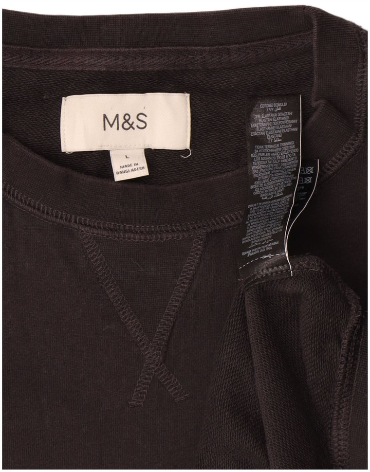 Marks & Spencer Sweat-shirt pour homme en coton noir Taille L