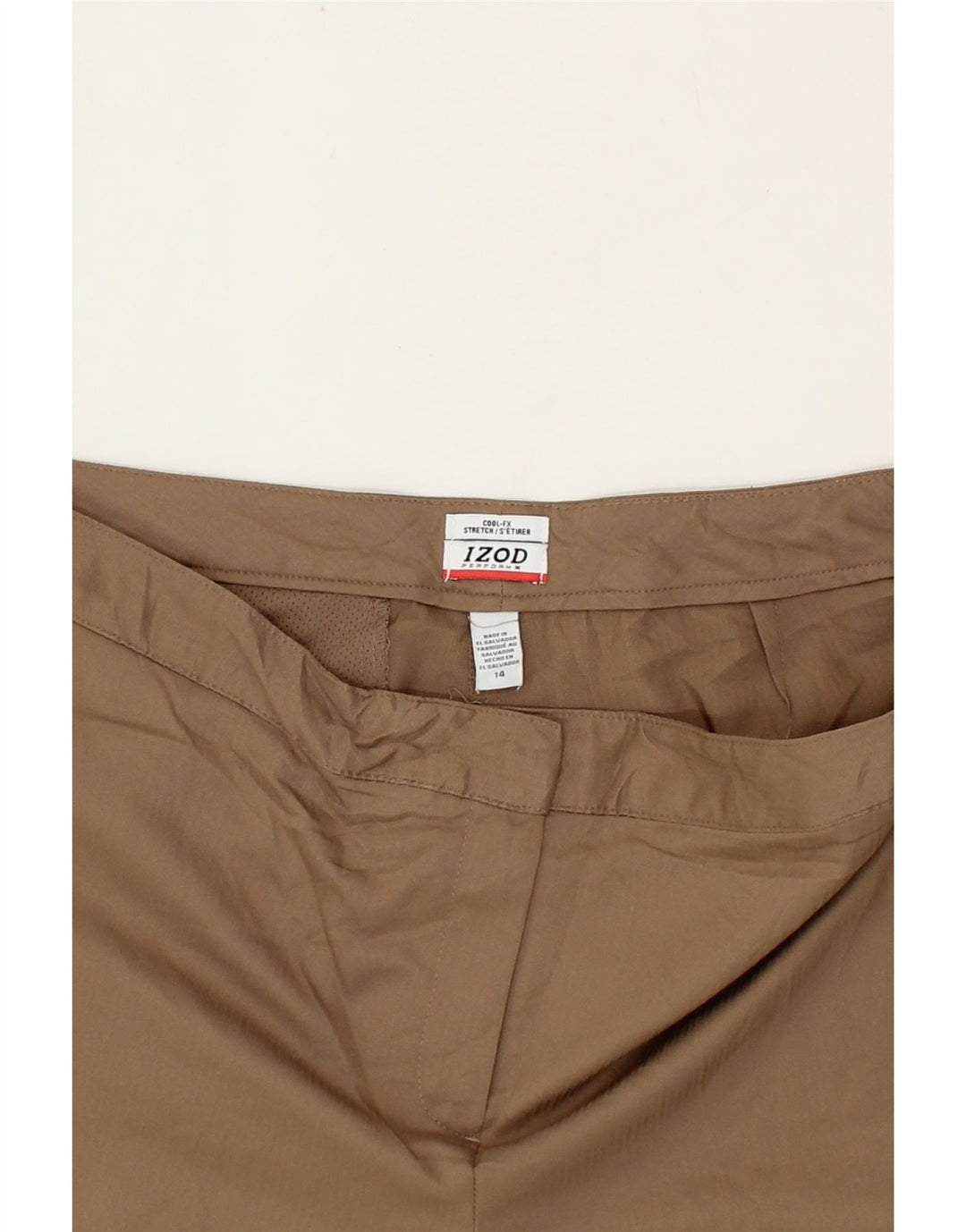 IZOD Womens Chino Shorts US 14 XL W36 Brown Polyester Vintage Izod and Second-Hand Izod from Messina Hembry 