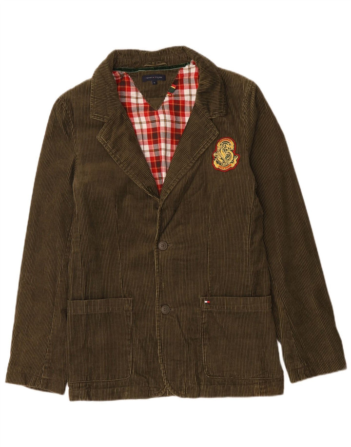 Tommy Hilfiger Veste blazer en velours côtelé à 2 boutons pour garçon 15-16 ans Kaki