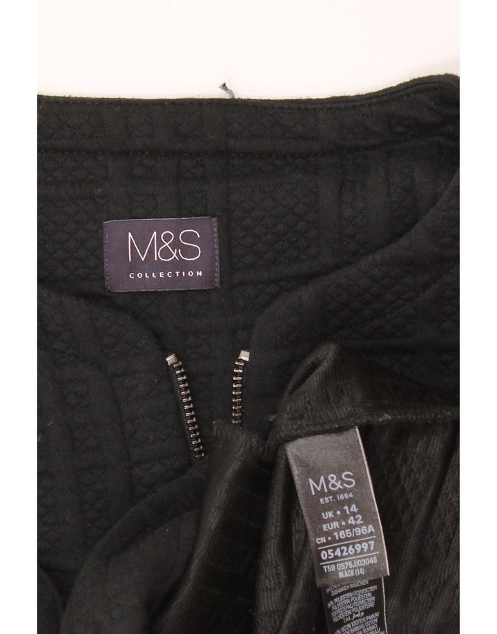 MARKS & SPENCER Veste blazer courte pour femme UK 14 Noir moyen Polyester