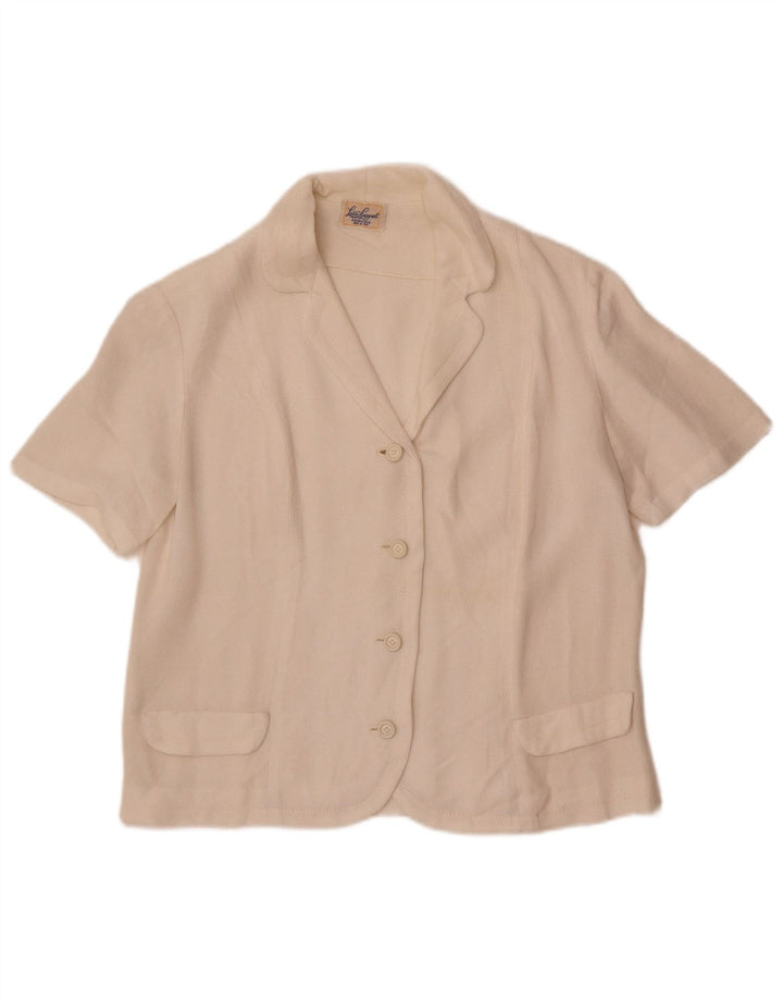 Luisa Spagnoli Chemisier à manches courtes pour femme UK 14 Blanc moyen