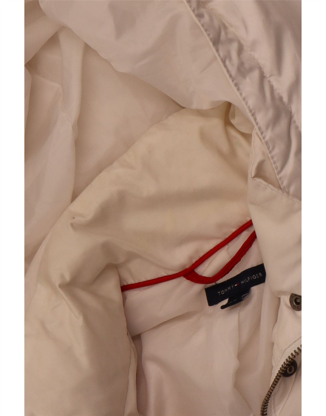 TOMMY HILFIGER Veste matelassée à capuche pour femme UK 12 Polyester blanc moyen
