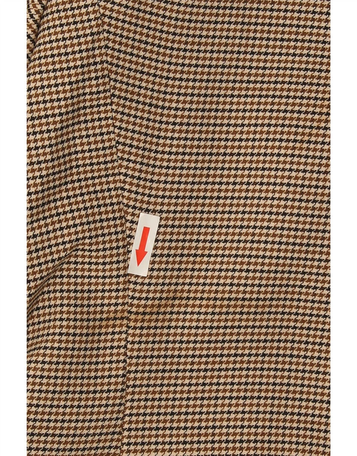 Zara Veste Blazer 1 Bouton Femme EU 38 Petit Pied De Poule Marron