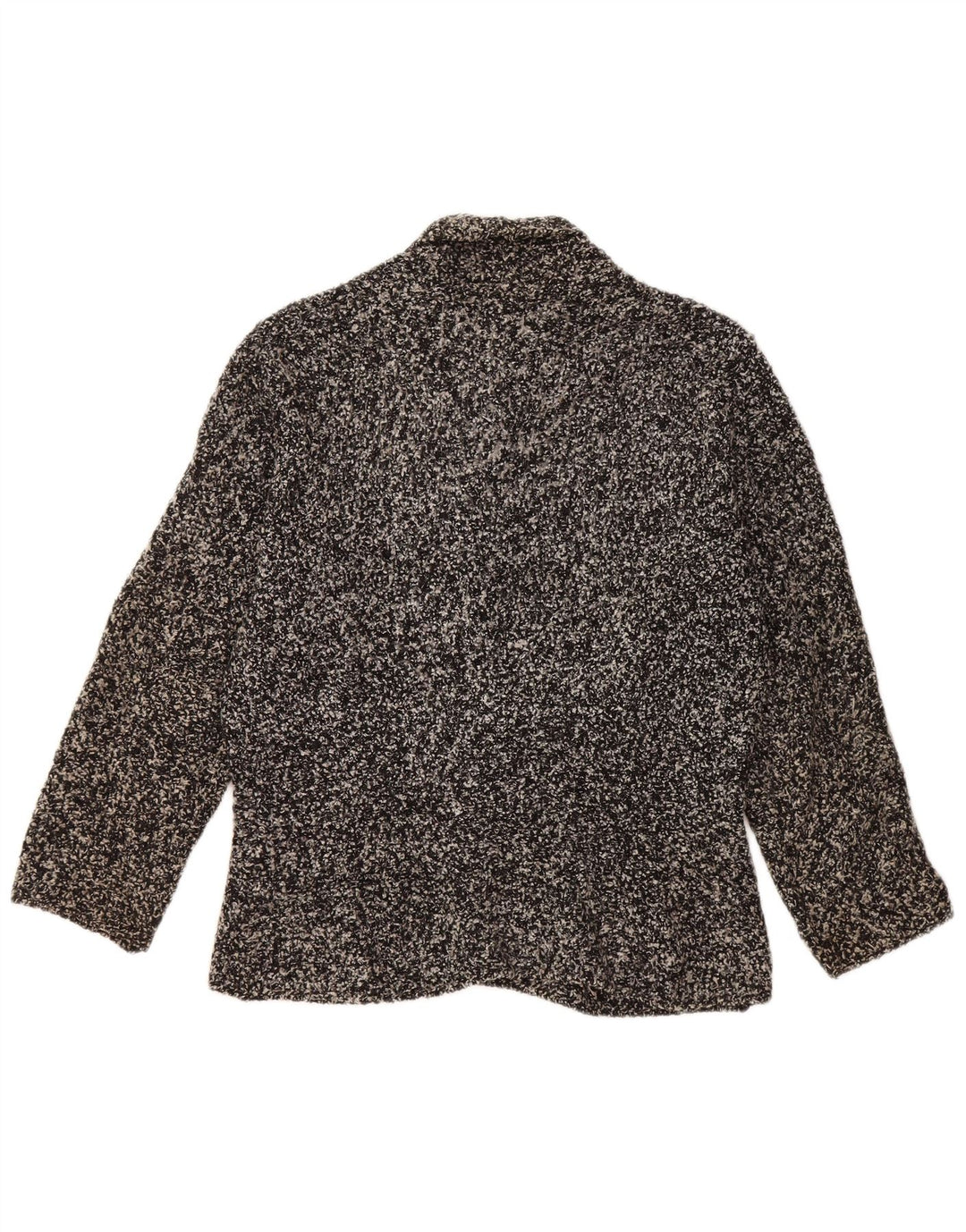 MARKS & SPENCER Pull Cardigan Femme UK 12 Acrylique Moucheté Noir Moyen