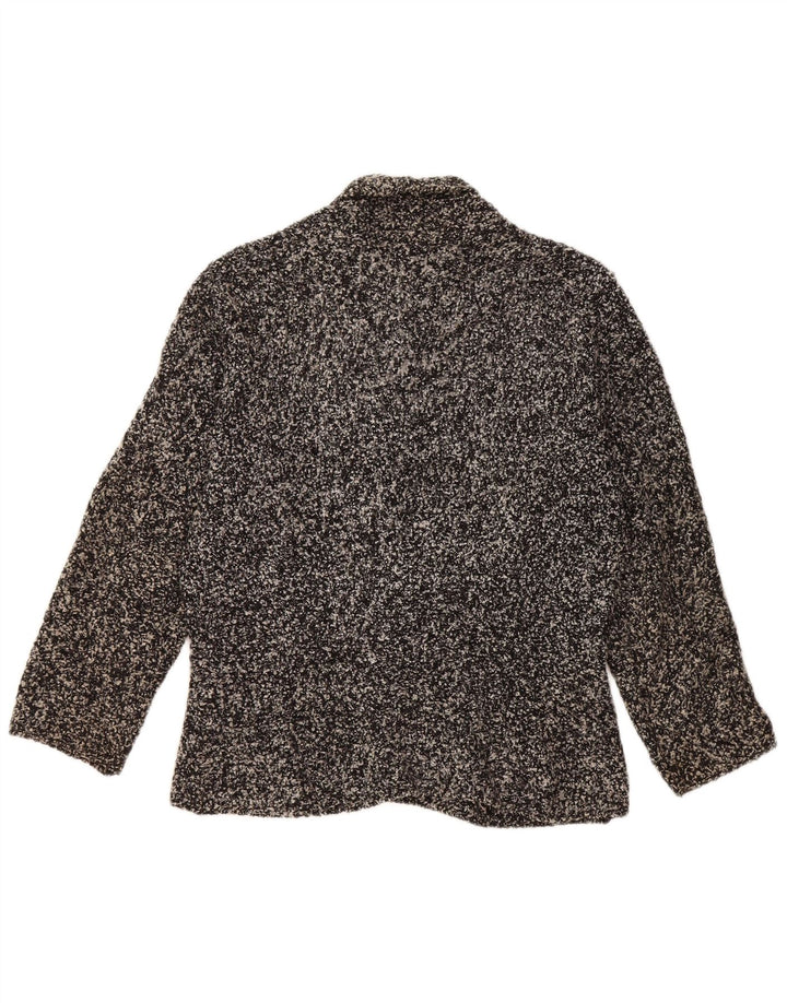 MARKS & SPENCER Pull Cardigan Femme UK 12 Acrylique Moucheté Noir Moyen