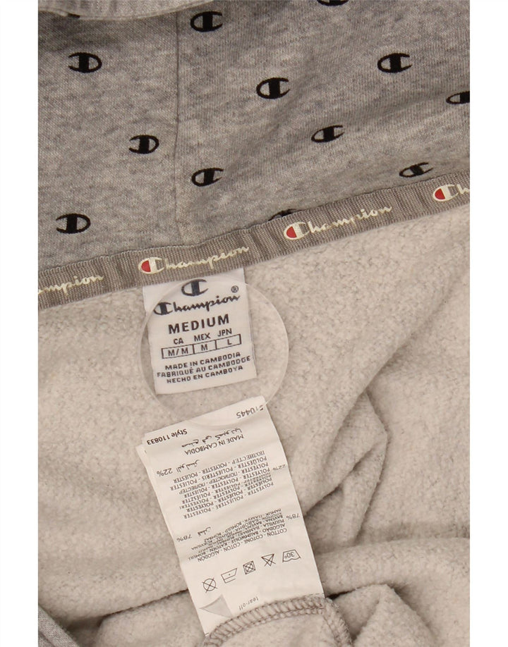 CHAMPION Pull à capuche zippé pour femme UK 12 Coton moucheté gris moyen