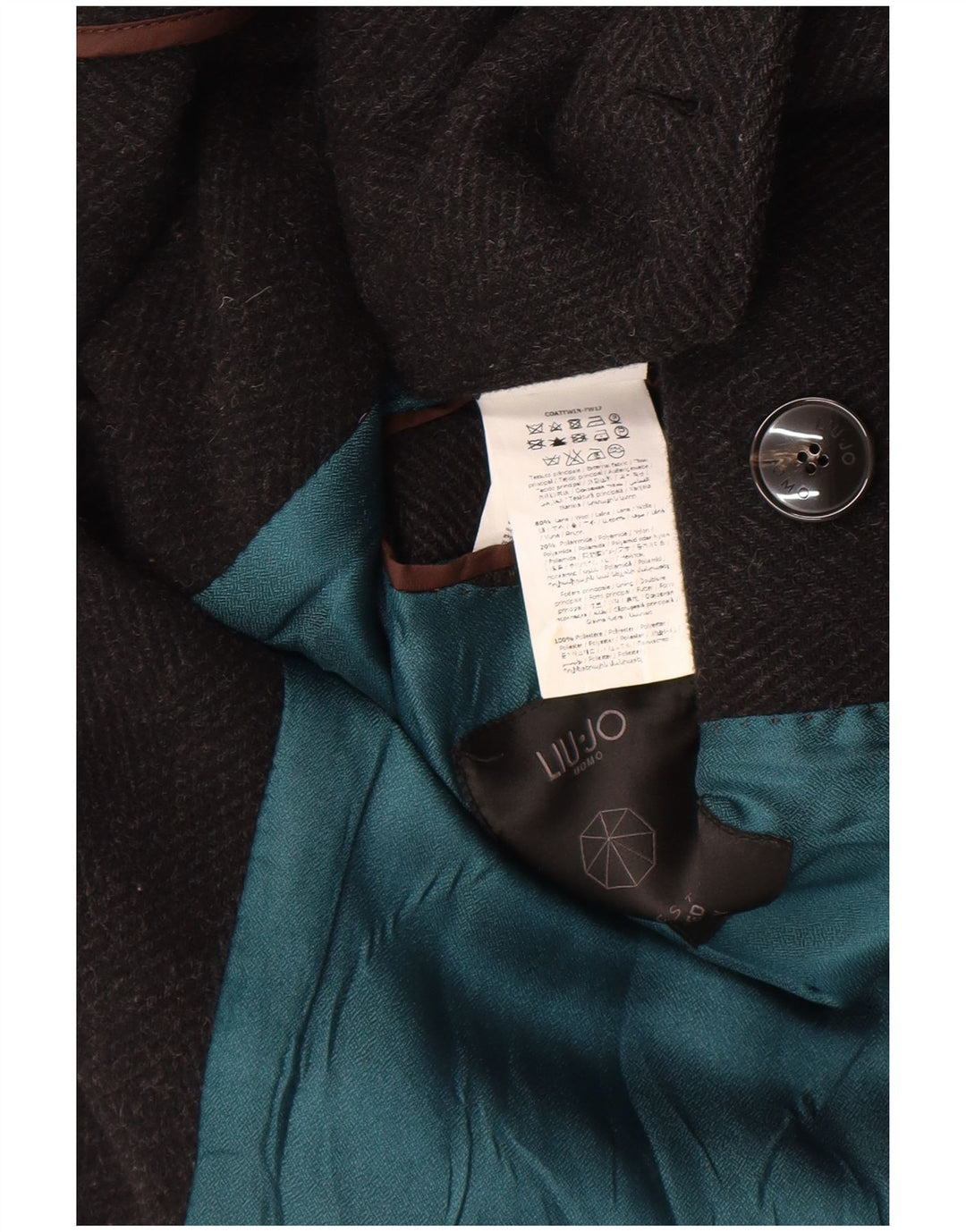 Liu Jo Manteau Double Boutonnage Homme IT 52 XL Laine à Chevrons Noir