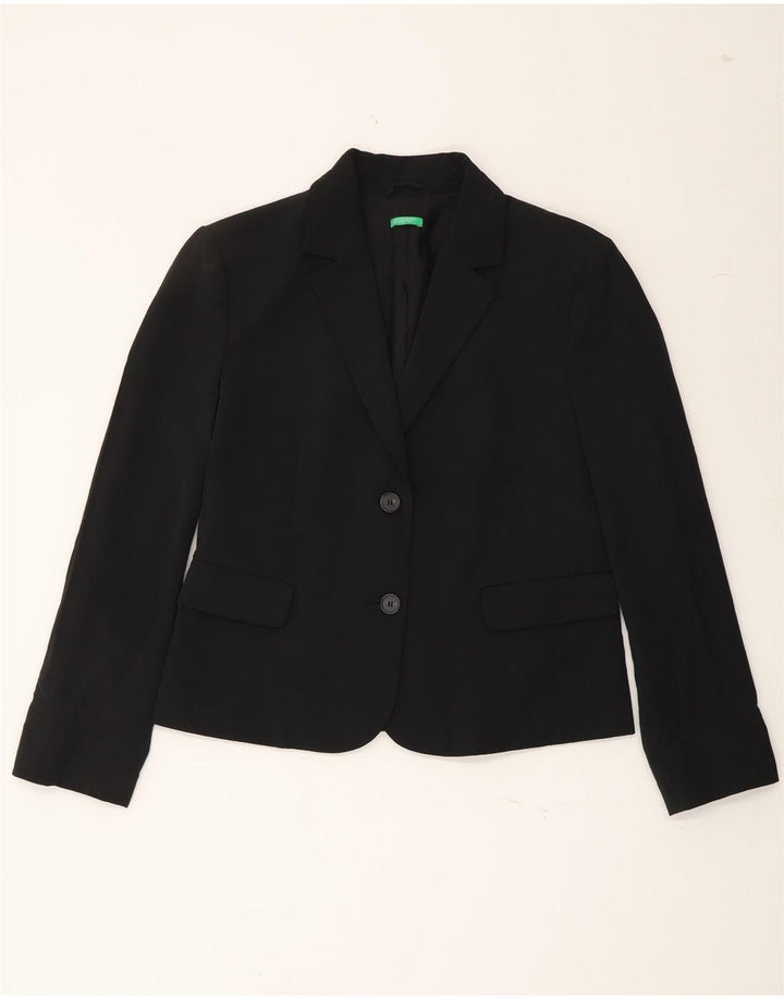 BENETTON Womens 2 Button Blazer Jacket IT 48 XL Black Polyester Vintage Benetton and Second-Hand Benetton from Messina Hembry 