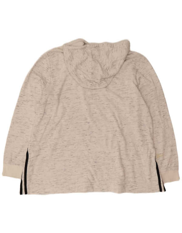 Adidas Pull à capuche graphique pour femme UK 20/22 XL Blanc cassé moucheté Sports