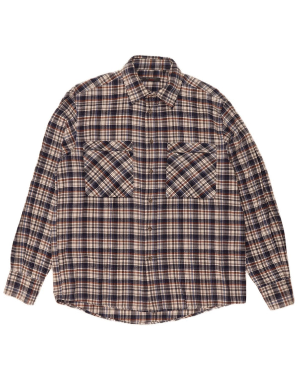 Sea Barrier Chemise Flanelle Homme Bleu Marine Moyen Carreaux Coton
