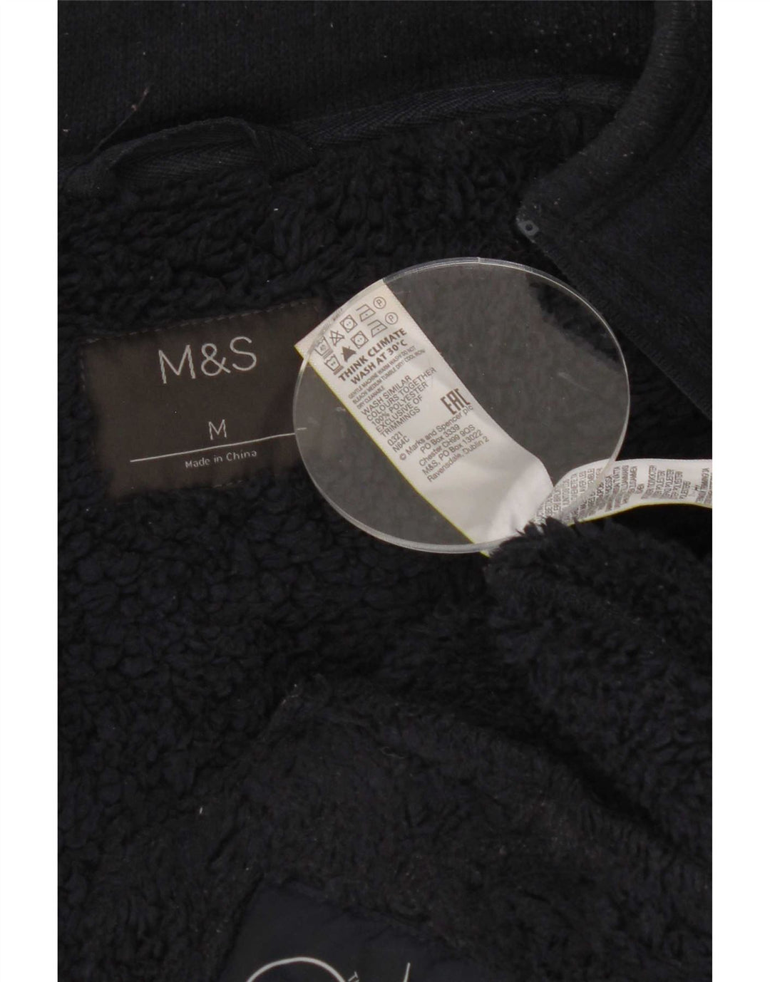 Marks & Spencer Veste de Survêtement Sherpa Homme Bleu Marine Moyen Polyester