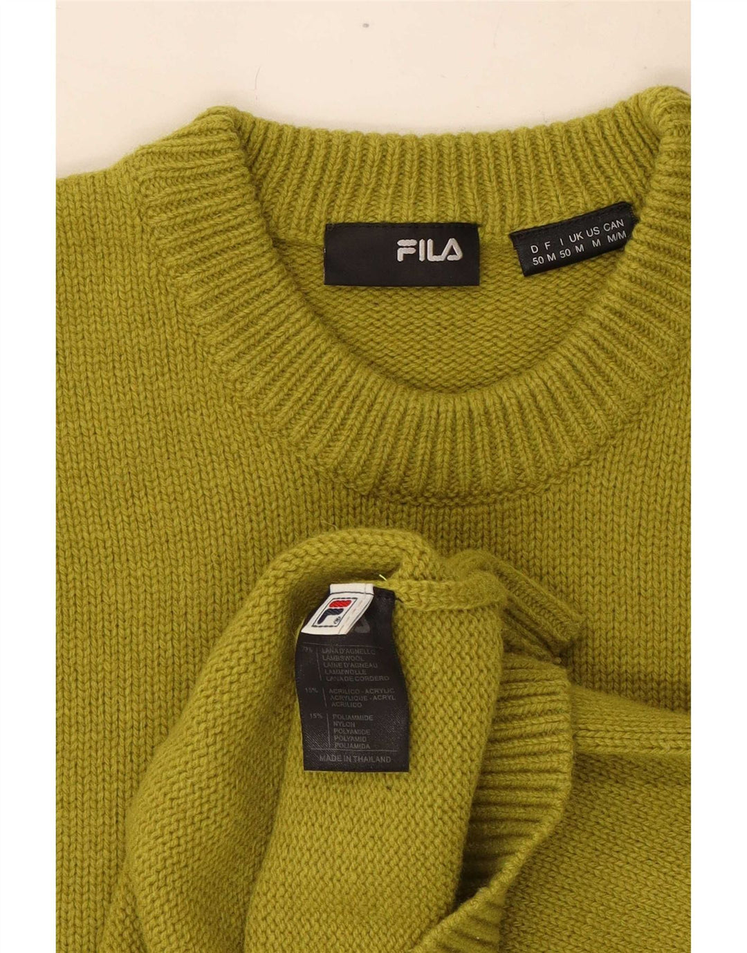 Fila Pull Col Rond Homme Kaki Moyen Laine
