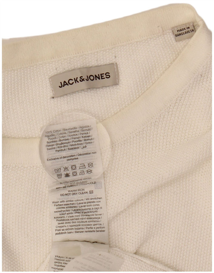 Jack & Jones Pull à col rond pour homme en coton blanc Large