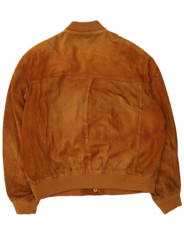 Forester Veste bomber en daim pour homme UK 40 Grand cuir beige