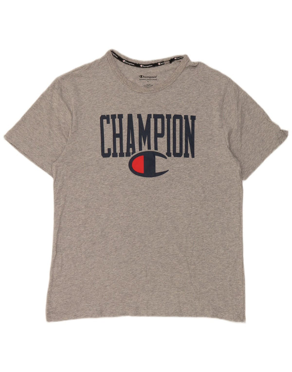 Champion T-Shirt Graphique Homme Grand Gris Moucheté Coton