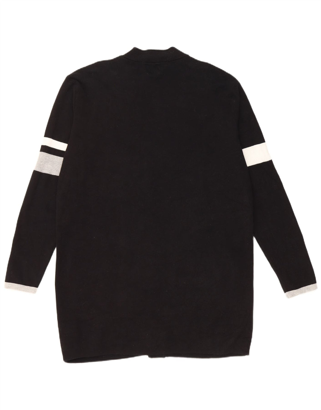 Zara Womens Longline Cardigan Sweater EU 42 Large Noir Colorblock Coton