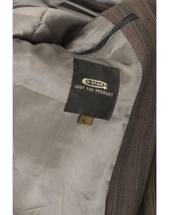 G-Star Veste blazer graphique à 2 boutons pour homme UK 40 Large Gris Rayé