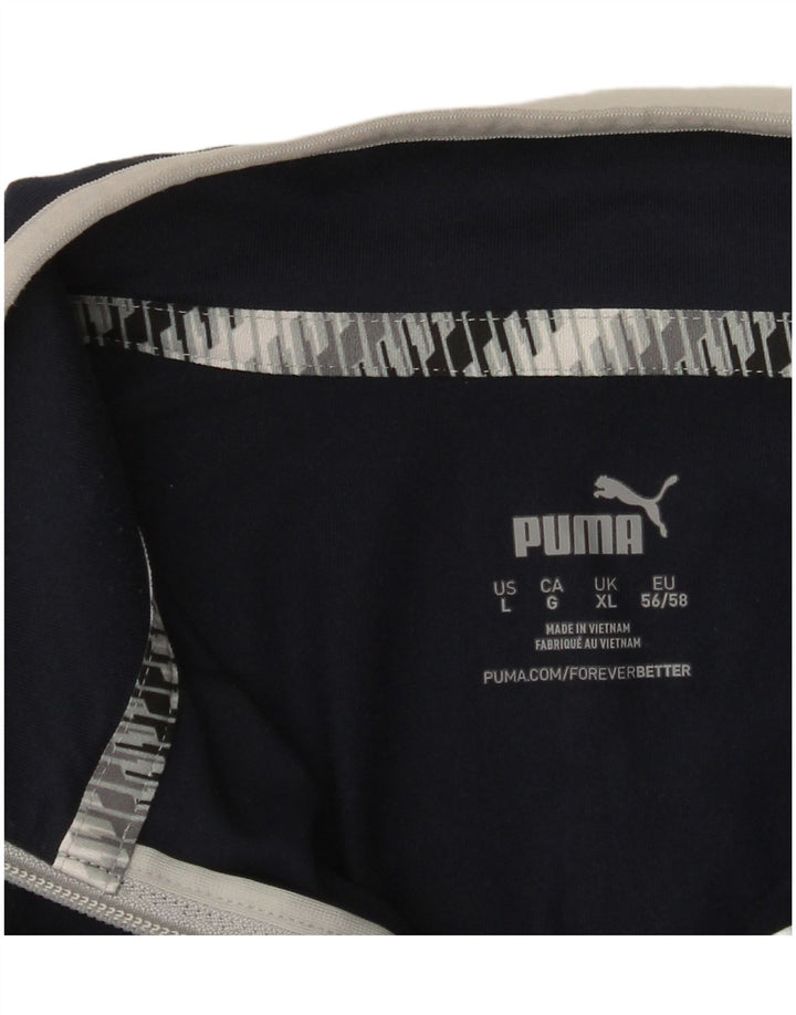 Puma Haut de Survêtement Zip Neck Pullover Homme Bleu Marine Colorblock XL