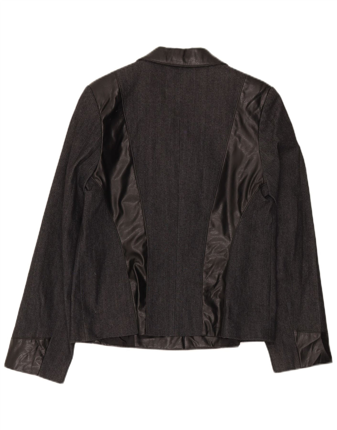 JONES Womens 3 Button Blazer Jacket UK 12 Medium Black Colourblock Cotton