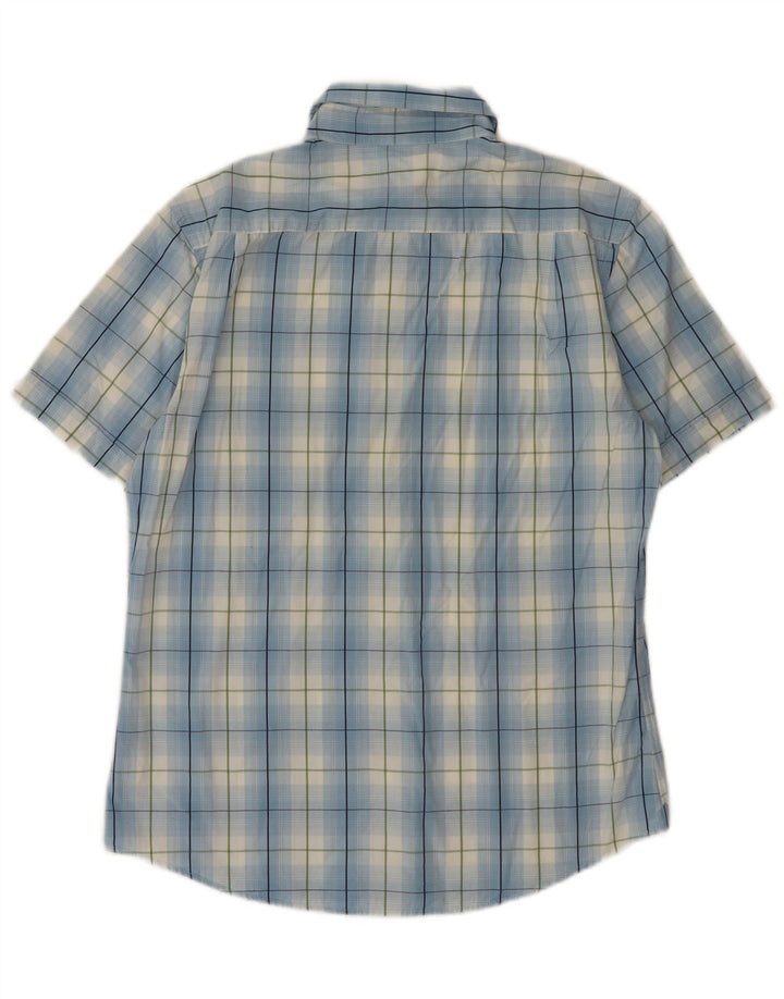 Dickies Chemise à manches courtes pour homme en coton à carreaux bleus