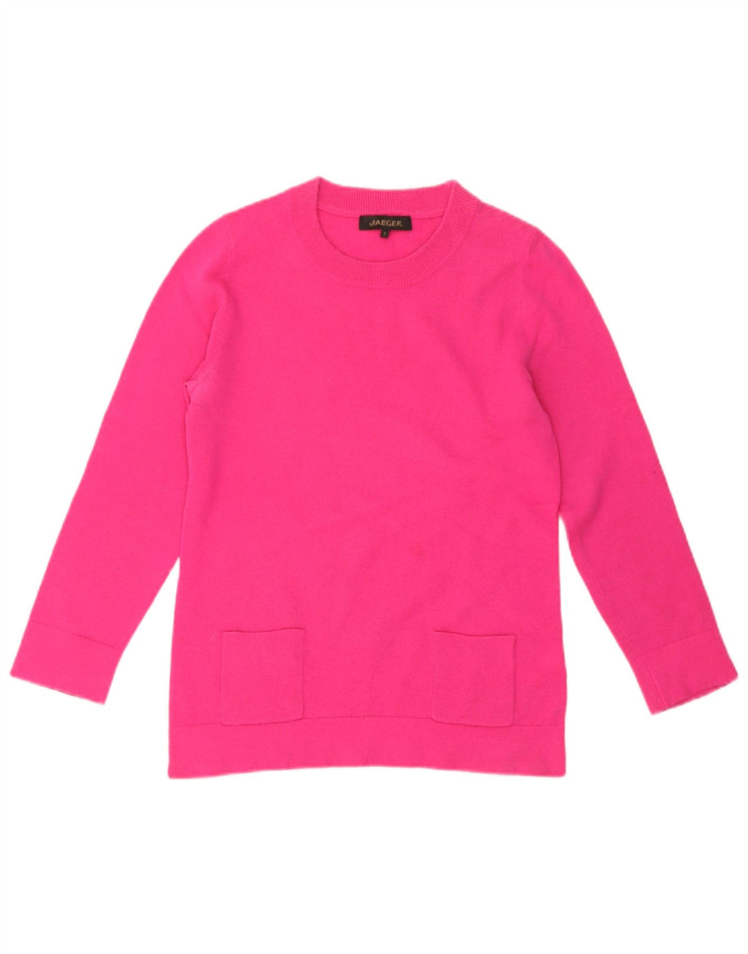 Jaeger Pull ras du cou pour femme UK 10 Petite laine rose