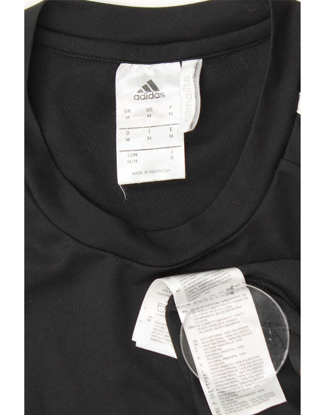 Adidas Hommes Climalite T-Shirt Top Noir Moyen Polyester