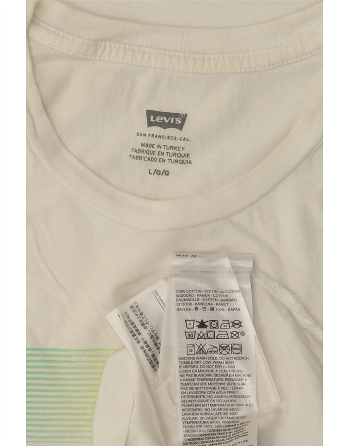 Levi's T-Shirt Graphique Homme Blanc Large Coton