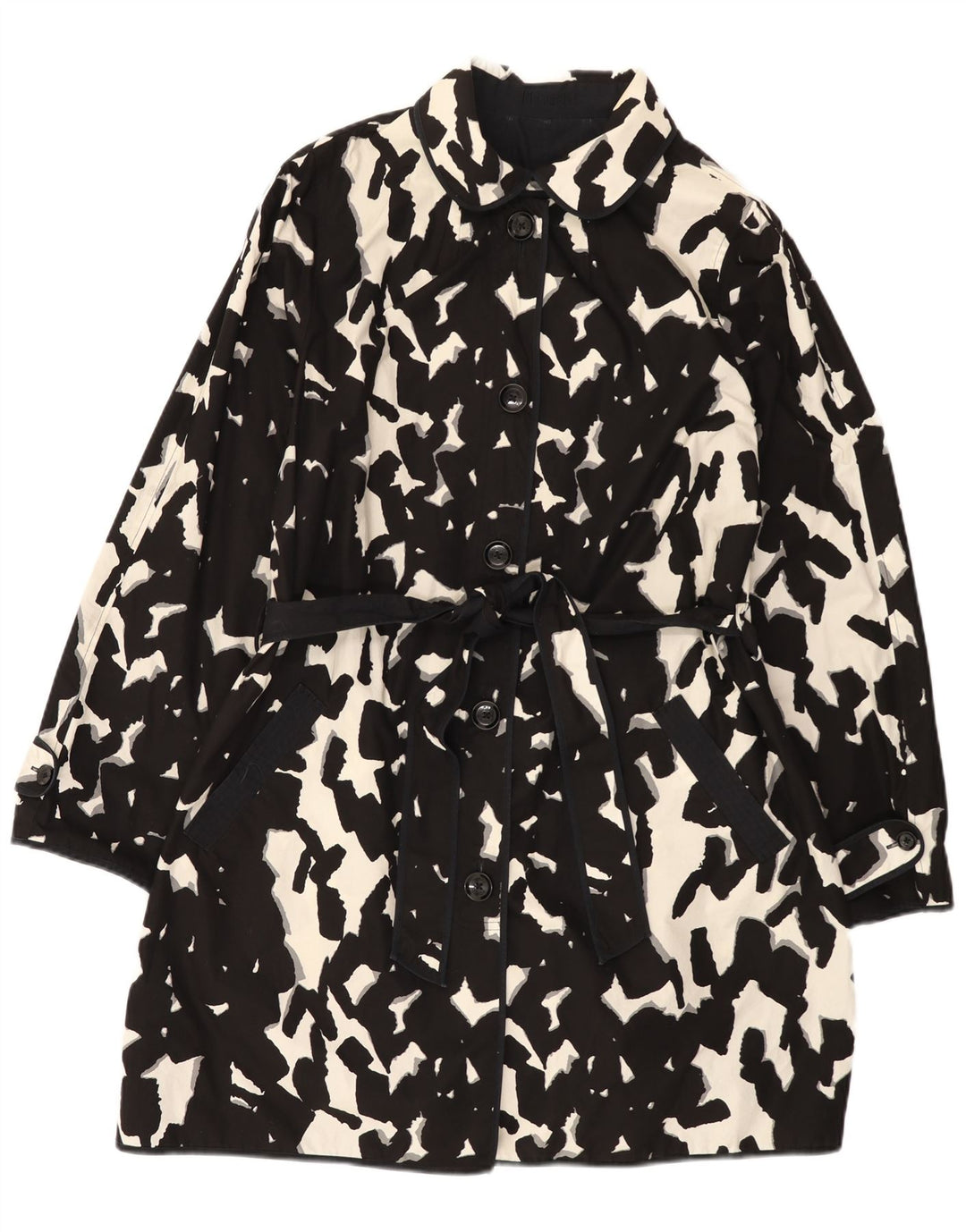 HOBBS Manteau réversible à motif abstrait pour femme UK 16 Large Noir