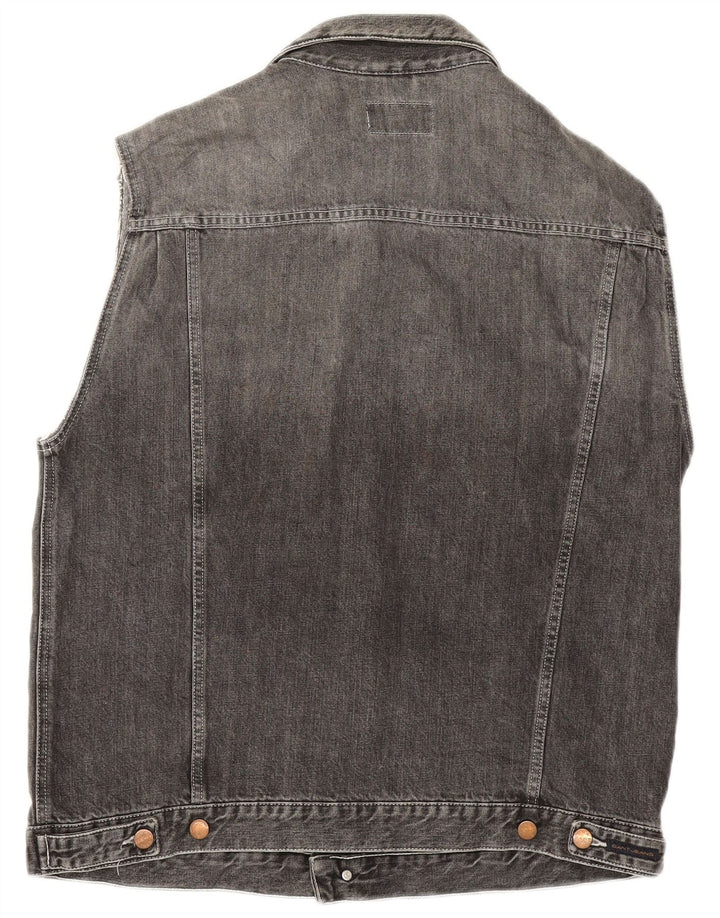 Gant Mens Denim Gilet UK 40 Large Gris Coton