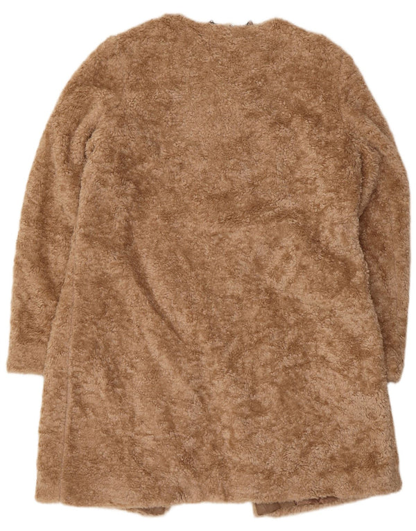 Marks & Spencer Manteau ouvert Sherpa autographe pour femme UK 14 Large Beige