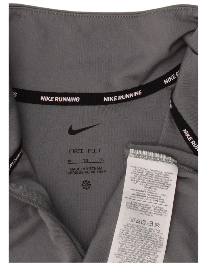 Nike Hommes Dri Fit Zip Neck Pull Survêtement Top XL Gris Polyester