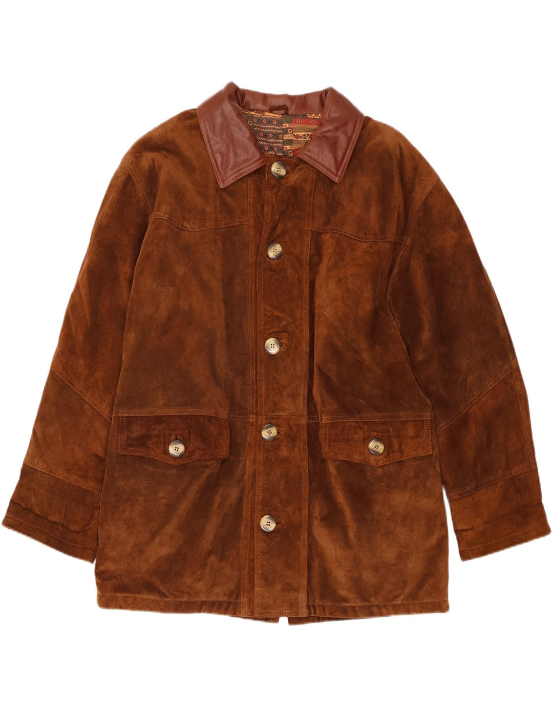 veste en daim coupe ample vintage pour homme IT 46 petit cuir marron