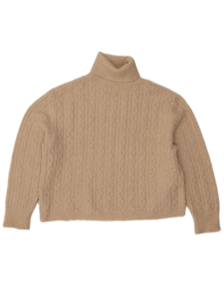 Zara Pull Col Roulé Fille 11-12 ans Beige Polyester