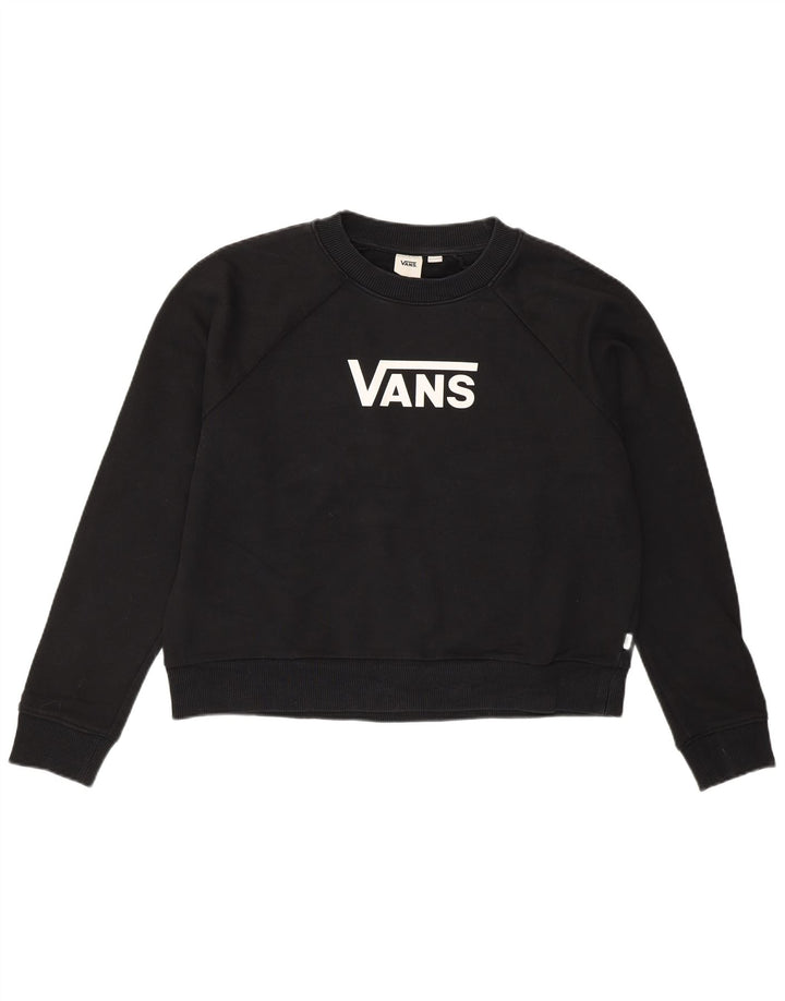 Vans Sweat-shirt surdimensionné Crop Graphic pour femme UK 14 Noir moyen