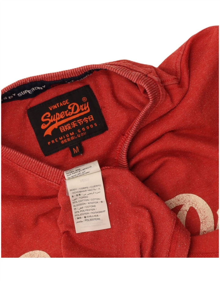 SUPERDRY Mens Graphic T-Shirt Top Medium Red Cotton