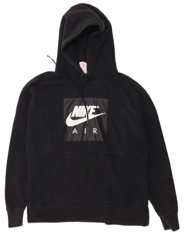 Nike Pull à capuche graphique en coton noir moyen pour homme