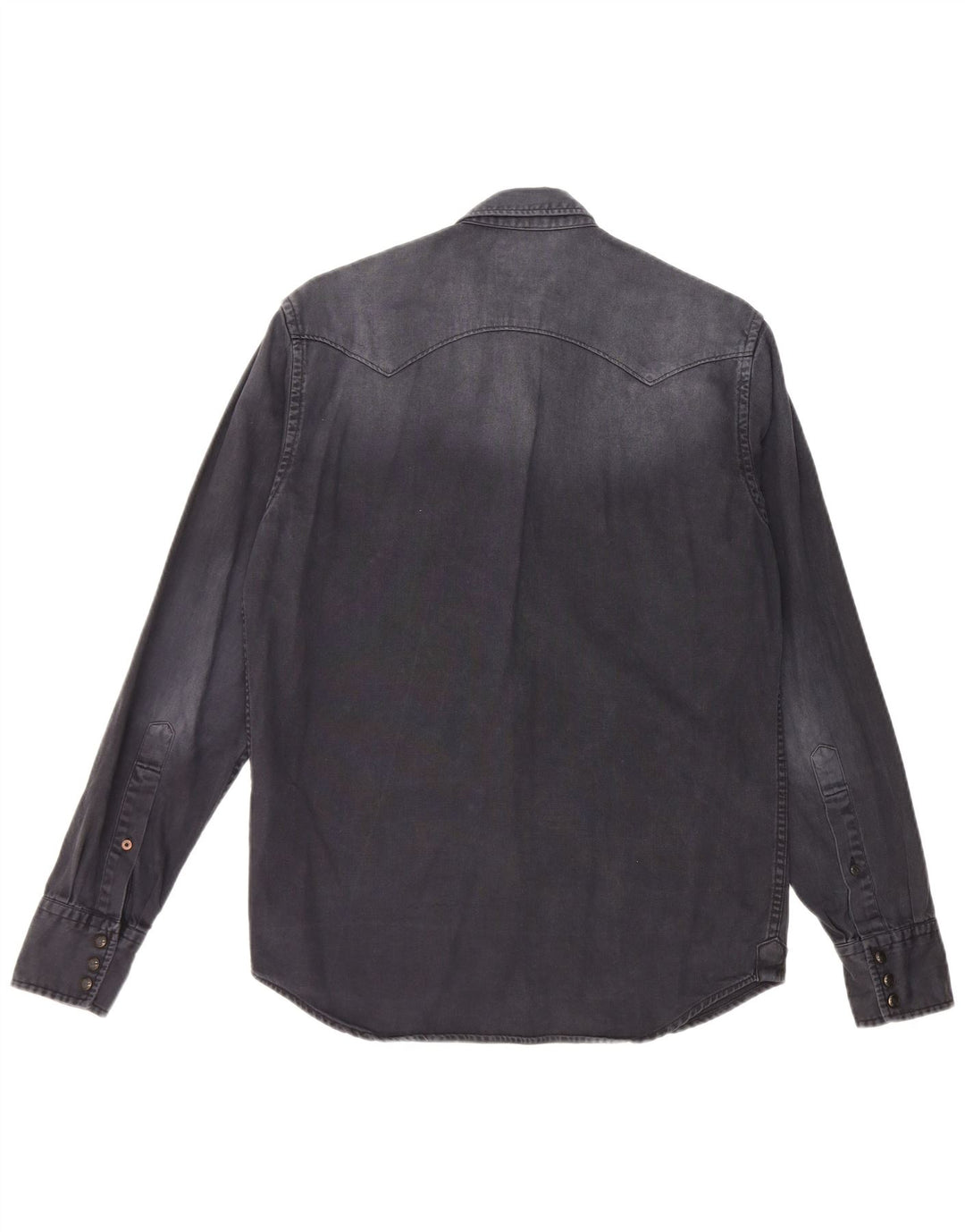 REPLAY Chemise en Jean Teint en Plongeé Coton Bleu Marine Moyen Homme