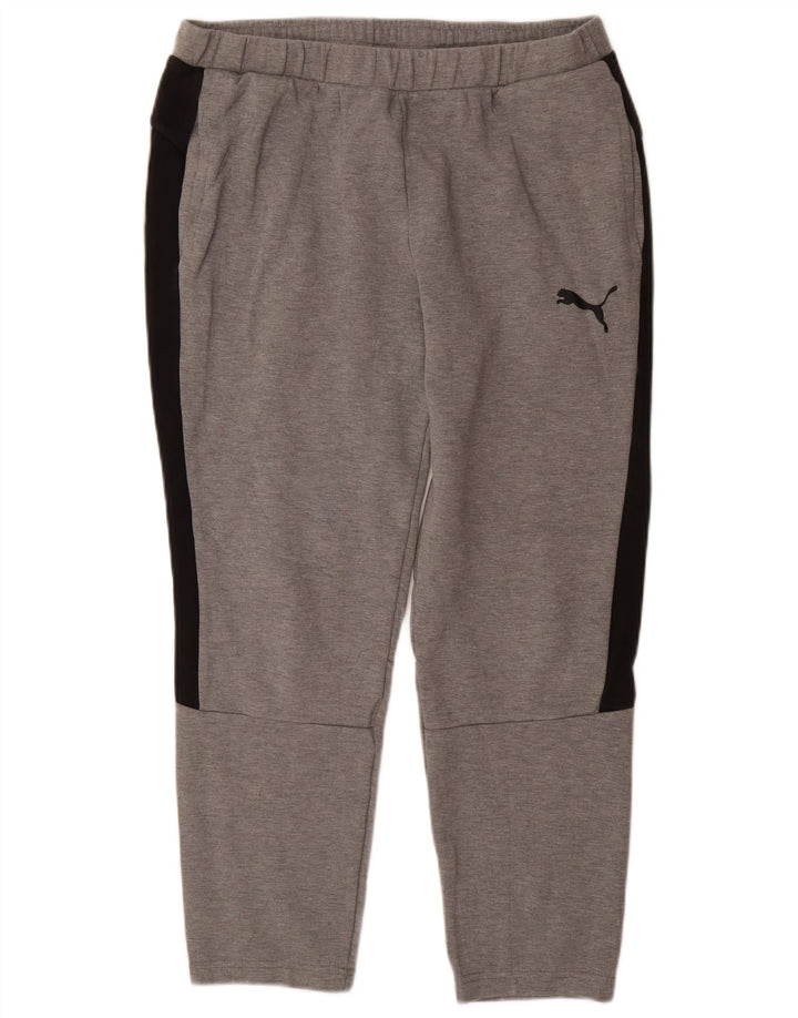 PUMA Pantalon de Survêtement Homme Large Gris Colorblock Coton