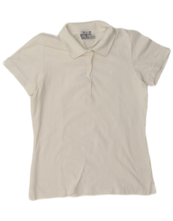 Conte of Florence Polo coupe régulière pour femme UK 14 en coton blanc moyen
