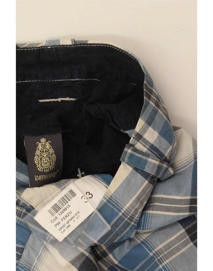 Dondup Short Chino Homme W33 Carreaux Bleu Moyen