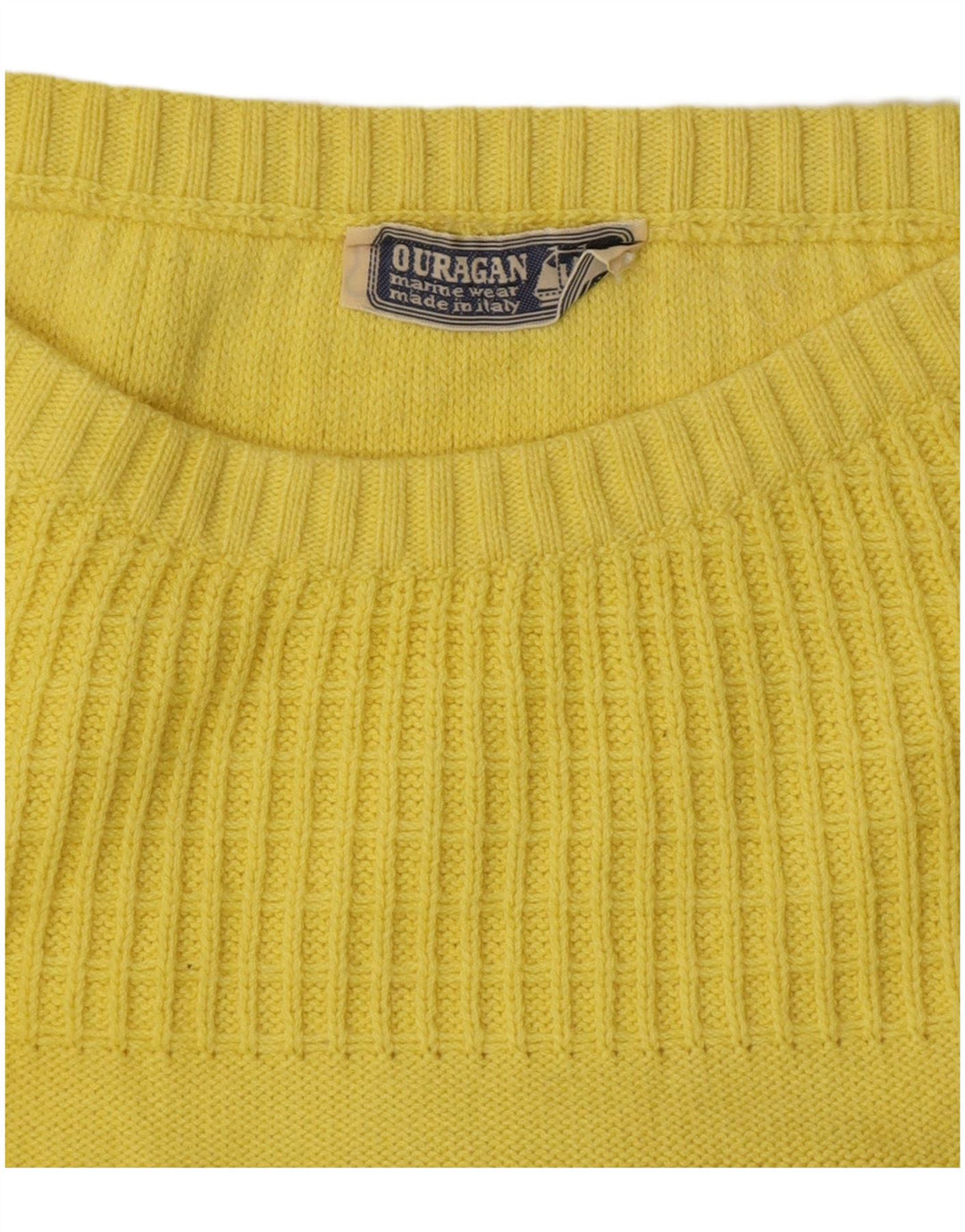 Ouragan Pull col bateau pour femme UK 14 Large Jaune