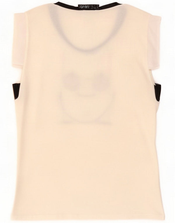 Liu Jo T-shirt graphique pour femme UK 10 Small Blanc